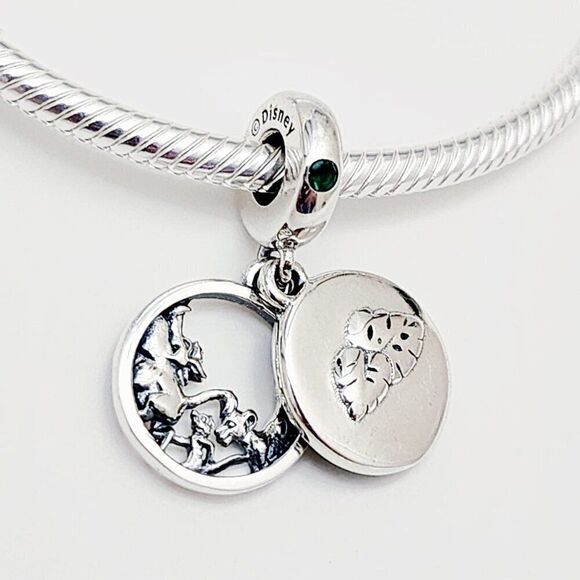 Pandora Disney Lion King Timon and Pumbaa and Simba Green Enamel Dangle … - Picture 3 of 6